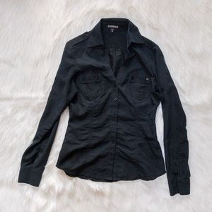 Express | XS | black | button down shirt